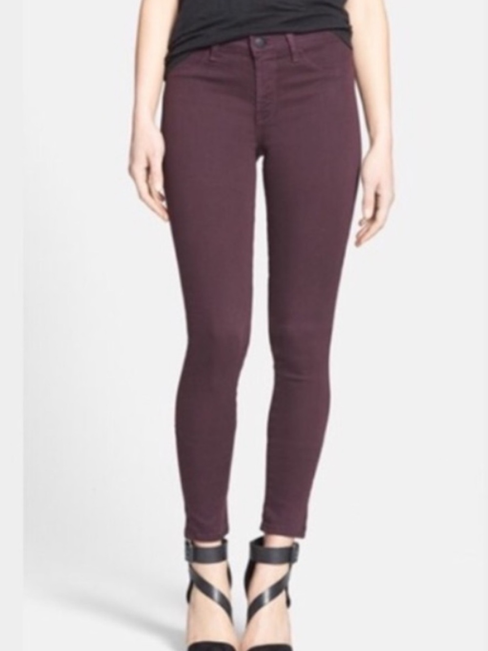 J Brand Super Skinny Jeans in Deep Plum/Aubergine. GREAT Fall color. Size27 GUC!